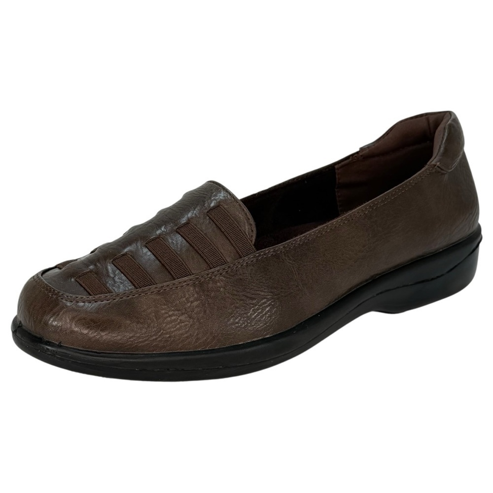 Easy Street Genesis Brown Burnished Faux Leather Womens Loafers Size 8N - Picture 2 of 13